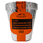 Traeger paquete frontal mostrando cinco fundas, limpieza rápida