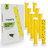 Trappify trampa colgante frontal mostrando adhesivo, captura eficaz