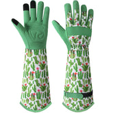 Trifabricy frente del guante mostrando diseño floral y ajuste seguro