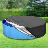 Tufmunb vista frontal de la cubierta para piscina mostrando ajuste y forma protectora