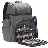 TwentyNext mochila frontal gris mostrando compartimentos, transporte cómodo