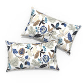 TWLEAR vista frontal del pack de dos cojines beige con diseño Breeze Leaves
