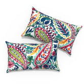 TWLEAR vista frontal del pack de 2 cojines Vigour Paisley, añade color al exterior