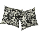 TWLEAR vista frontal del cojín Tropical Leaf negro, aporta estilo exterior