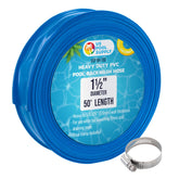 U.S. Pool Supply manguera frontal mostrando longitud y color azul, fácil identificación