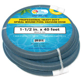 U.S. Pool Supply manguera frontal con empaque mostrando dimensiones y beneficios