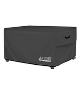 ULTCOVER funda frontal sobre mesa de fogata mostrando protección total