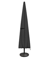 ULTCOVER funda parasol frontal mostrando cobertura completa y protección