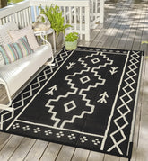 Uphome alfombra exterior frontal mostrando diseño boho y beneficio estético