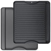 Utheer plancha frontal mostrada sobre estufa Camp Chef, estabilidad y ajuste