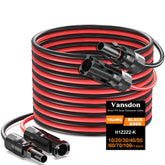 Vansdon cable frontal y colores rojo y negro mostrando longitud