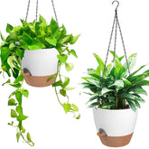 Vanslogreen vista frontal del pack de 2 macetas colgantes, estética y ahorro de espacio
