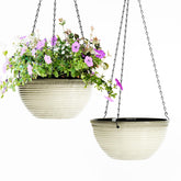 Vanslogreen macetero colgante frontal mostrando acabado elegante y capacidad decorativa