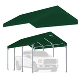Vanteriam cubierta frontal 10'x20' verde protegiendo vehículo