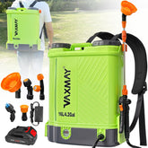 VAXMAY frontal del pulverizador mochila mostrando diseño compacto y depósito grande