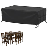 Velway vista frontal de la funda protegiendo mesa rectangular, resistencia continua