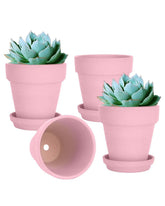 vensovo pack de cuatro macetas frontales rosa durazno mostrando diseño y forma
