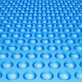 VEVOR cubierta solar frontal mostrando color azul y tamaño 24x12 ft, retención de calor