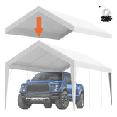 VEVOR cubierta frontal 10x20 ft mostrando cobertura completa y protección