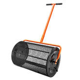 VEVOR esparcidor frontal mostrando cesta grande para cubrir más superficie