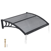 VEVOR vista frontal del toldo protegiendo la puerta, aporta sombra y protección