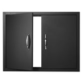 VEVOR puerta frontal mostrando acabado negro mate y estética moderna