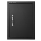 VEVOR puerta frontal empaquetada mostrando acabado y tamaño, instalación sencilla