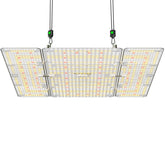 VIVOSUN vista frontal del panel LED mostrando cobertura homogénea y potencia