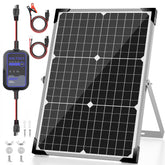 Voltset panel frontal 30W mostrando celdas monocristral para mayor eficiencia
