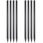 VVOKGO estacas 24" frente del paquete mostrando 8 piezas, solución duradera