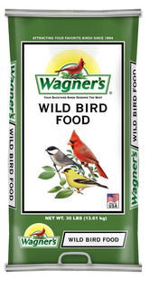 Wagner's bolsa frontal de 30 lb mostrando el diseño y tamaño ideal para abastecer comederos