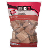 Weber bolsa de trozos de cerezo vista frontal mostrando capacidad
