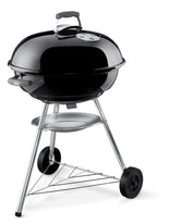 Weber Jumbo Joe vista frontal, parrilla compacta lista para cocinar