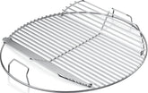 Weber rejilla abatible frontal mostrando diseño robusto y acceso fácil al carbón