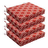 Wellsin cojín frontal trellis rojo mostrando diseño decorativo y confort