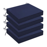 Wellsin vista frontal del paquete de 4 cojines azul marino para patio, mejora estética