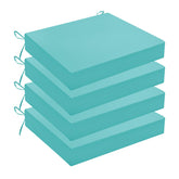 wellsin vista frontal del set de 4 cojines teal, aspecto renovador del patio