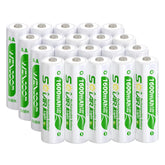 WENJOOP caja frontal con 20 pilas AA 1600mAh mostrando cantidad y marca