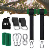 Werfeito vista frontal del kit con correas y mosquetones mostrando contenido completo