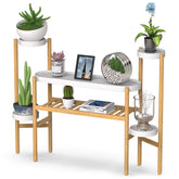 Wisuce estantería frontal mostrando organización de plantas y aporte decorativo