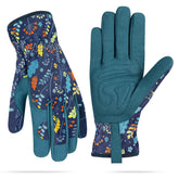 WOHEER guantes frente mostrando diseño y color azul hoja, protección visual