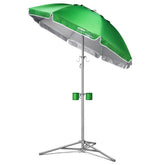 Wondershade vista frontal del toldo verde mostrando cobertura y protección