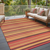 WondRg alfombra frontal mostrando rayas rojas y naranjas y acabado duradero