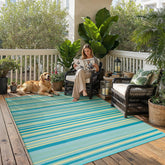 WondRg alfombra frontal 6x9 mostrando diseño teal amarillo y protección exterior