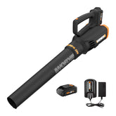 WORX WG547 vista frontal con batería, potente limpieza rápida