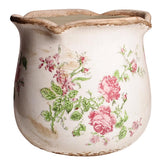 Xiaan Jiaju maceta frontal rosa mostrando diseño shabby chic y encanto decorativo
