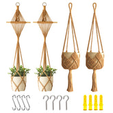 XINBOR colgador macramé frontal mostrando diseño y capacidad