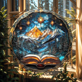 XISZYS vista frontal del suncatcher en forma de libro, color vibrante