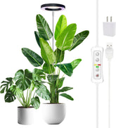 yadoker vista frontal de la lámpara de cultivo con diseño compacto y beneficio de cobertura