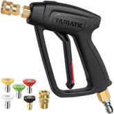 YAMATIC pistola frontal mostrando cuerpo compacto y control ergonómico